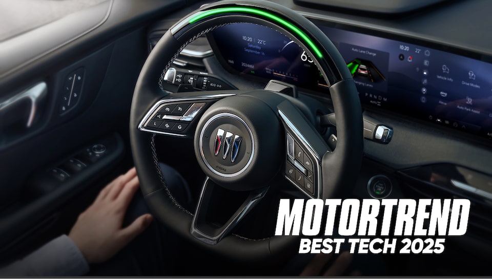 Buick steering wheel and screen tech featured in MotorTrend 2025 awards.