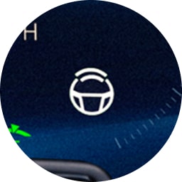 Super Cruise steering wheel icon displayed on the digital dashboard.