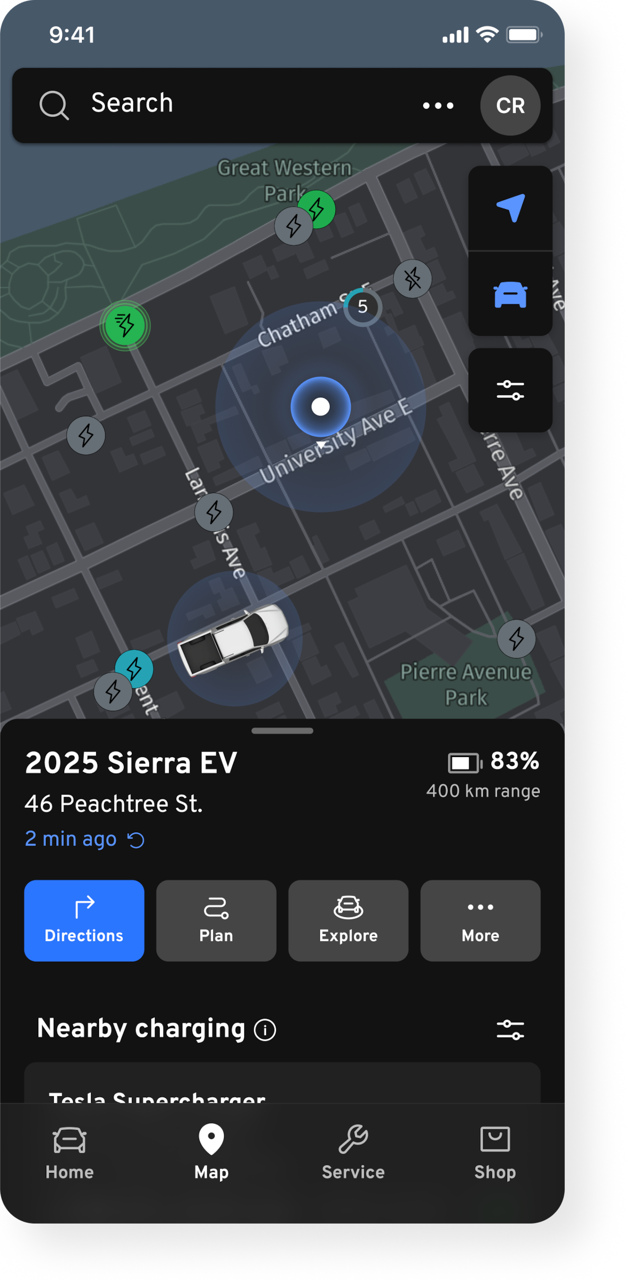Find My Vehicle feature available on OnStar's vehicle mobile app.