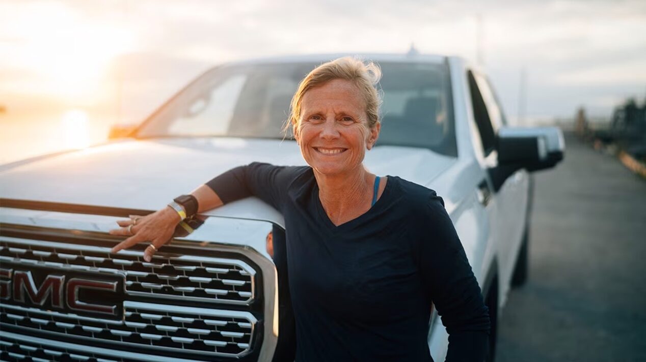 Sondi Ryersee with her GMC vehicle.