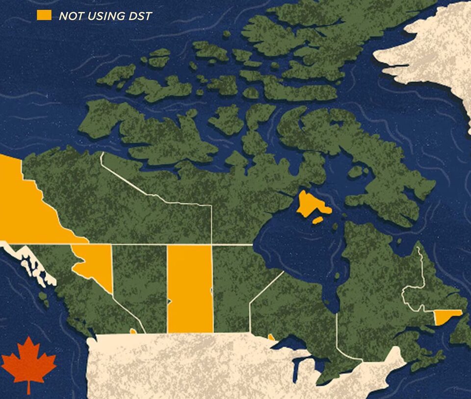 Daylight savings map.