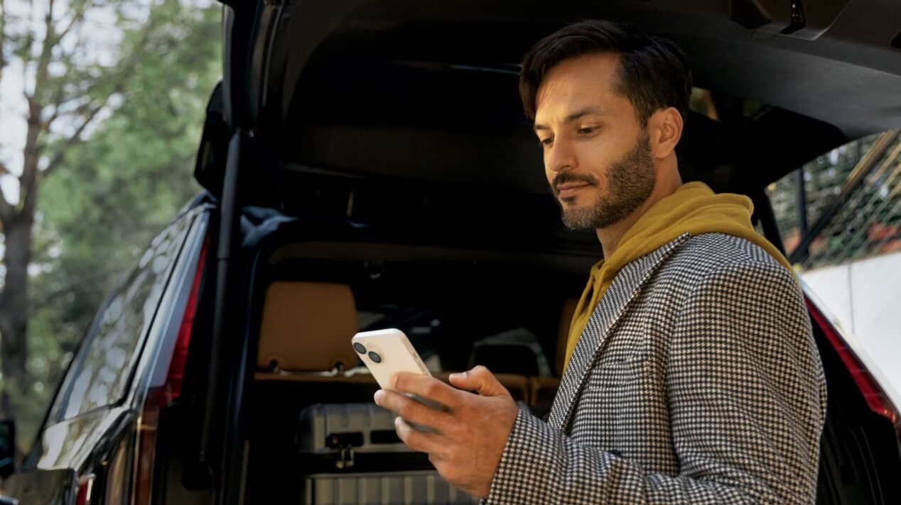Man using OnStar App.