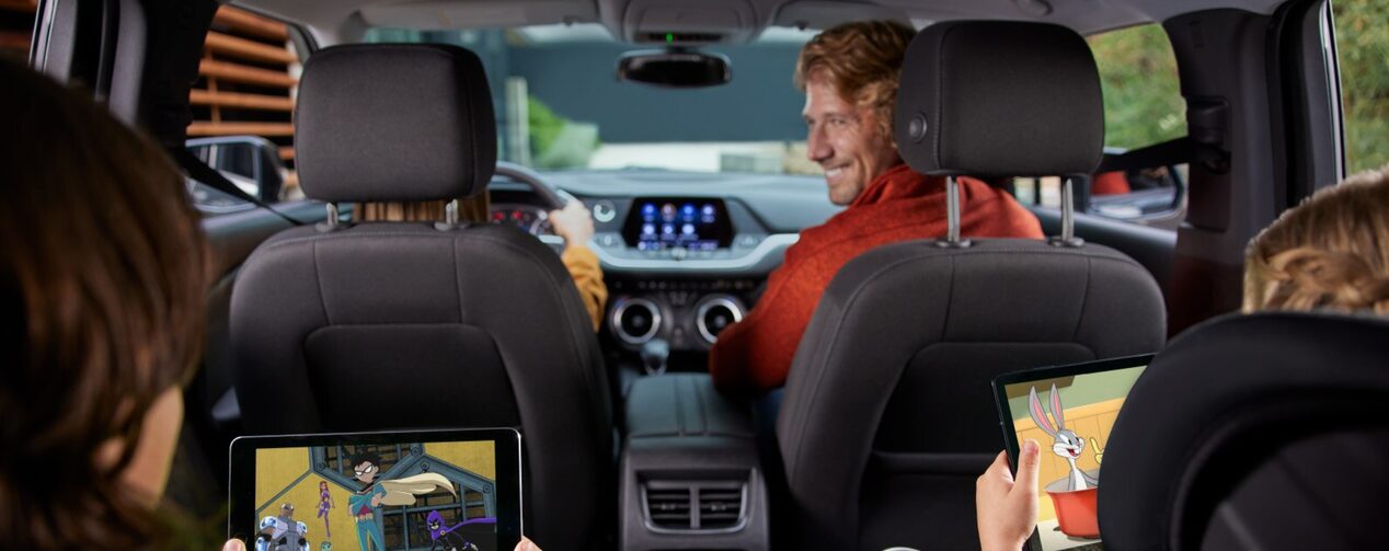 A family on a road trip.